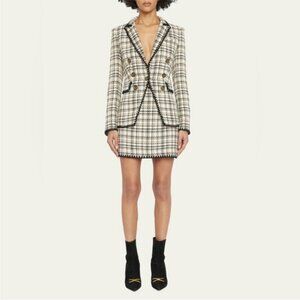 VERONICA BEARD Ohemia Tweed Crochet-Trim Mini Skirt 6